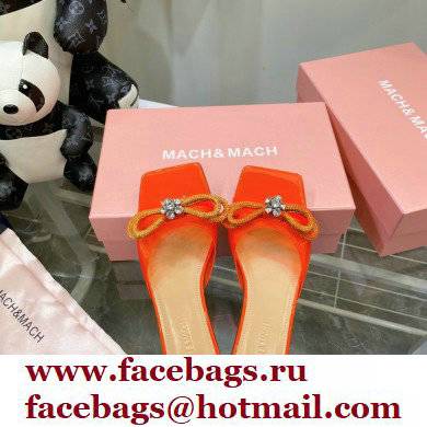 Mach  &  Mach Crystal Double Bow Slides PVC Orange 2022